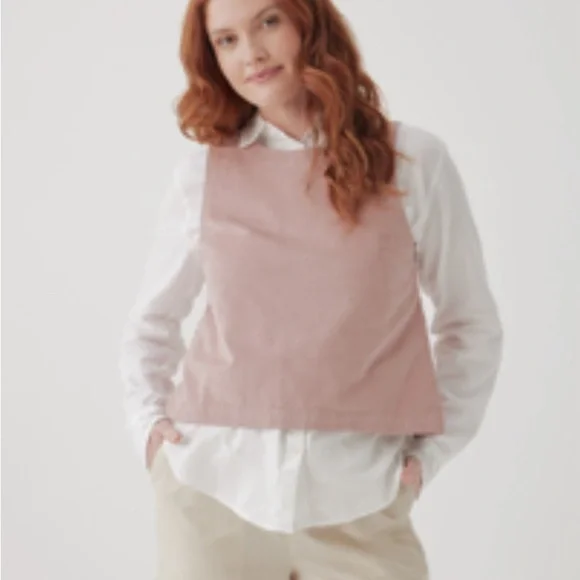 Pact Modern Corduroy Button Back Tank (Sandshell and Modern Mauve) Size Medium - Picture 2 of 11